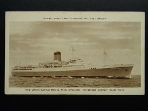 Union Castle Line 'PENDENNIS CASTLE' ROYAL MAIL STEAMER c1930s Postcard