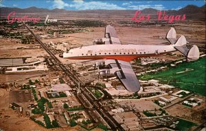 Hacienda Hotel Airplane Over Las Vegas NV c1960 Postcard SCARCE!