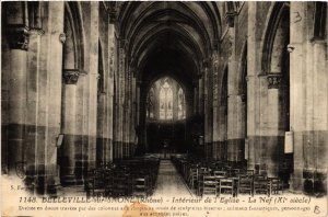 CPA BELLEVILLE-sur-SAONE Interieur de l'Église-La Nef (444201)