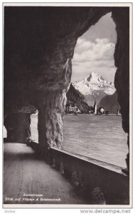 RP; Axenstrasse, Blick auf Fluelen & Bristenstock, Uri, Switzerland, 10-20s