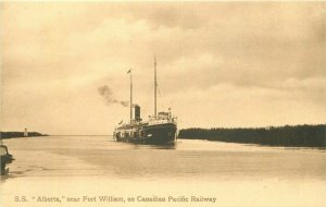 Canadian Pacific Railway C1910 SS Alberta Fort Williams Postcard Valentine 10448