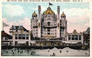 Vintage Postcard 1936 Hotel Marlborough Blenheim Beach Atlantic City New Jersey