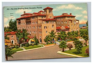 Vintage 1948 Advertising Postcard The John Ringling Hotel Sarasota Florida