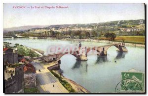 Old Postcard Avignon Pont St Benezet and Chapel