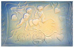 St. Valentine's Day,  Flying Cupids, heavy embossed