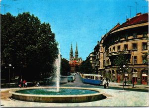 Croatia Zagreb Cathedral at the Background Vintage Postcard BS.27