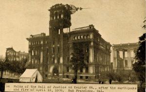 CA - San Francisco. April 1906 Earthquake & Fire. Hall of Justice