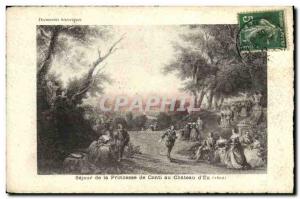 Old Postcard Staying the Princese Conti Chateau of Eu 1602
