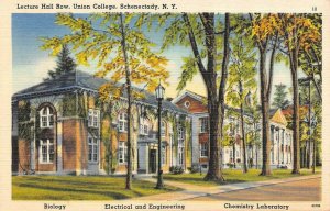SCHENECTADY, New York NY  UNION COLLEGE Lecture Hall Row ca1940's Linen Postcard