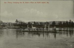 Fort Kent ME Ferry B Oat St. John's River c1910 Postcard