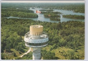 1000 Islands Skydeck Tower, Hill Island, Ontario, Chrome Aerial View Postcard