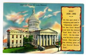 Saint Louis, Missouri to Madison, Wisconsin 1950 used Postcard, Old Court House