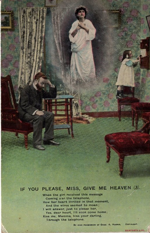 Operator, please give us Heaven - Man with child on Phone - in 1910