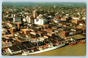 c1950 Aerial View Downtown Business Section Mobile River Mobile Alabama Postcard