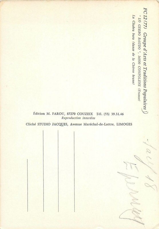 Ethnic traditions Postcard French Gerbo Baudo