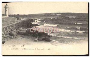 Old Postcard Lighthouse on a day of good weather Cannes