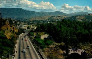 California Pasadena Freeway Looking Toward Pasadena 1958