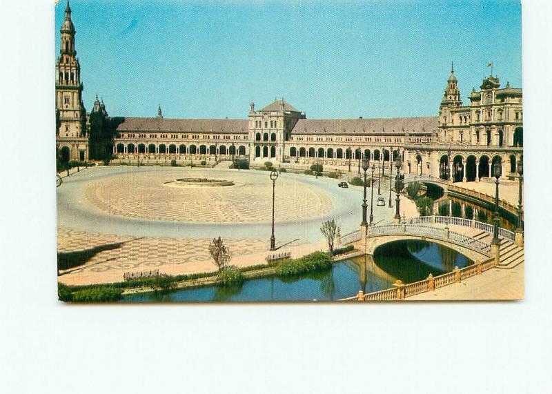 Postcard Sevilla Place de Espagne Courtyard Bridge River  Spain   # 4188A