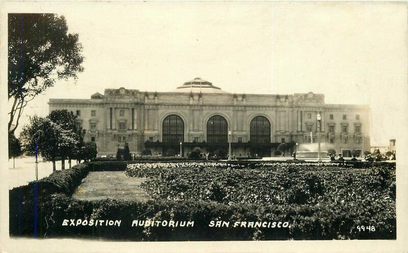 Exposition Auditorium San Francisco California #9948 1920s RPPC  Postcard 21-772