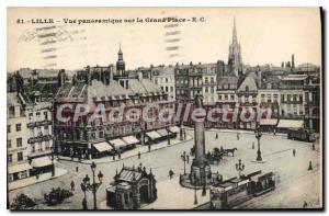 Postcard Old Lille Panoramic View Of The Grand Place