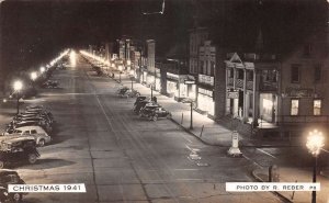 Palmerton Pennsylvania Business District Christmas Day Real Photo PC AA70755