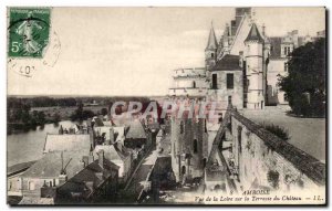 Old Postcard View Amboise Loire La Terrasse du Chateau