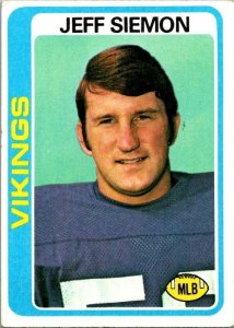 1978 Topps Football Card Jeff Simon Minnesota Vikings sk7491