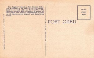 Los Angeles California, US Post Office & Federal Building & City Hall, Postcard