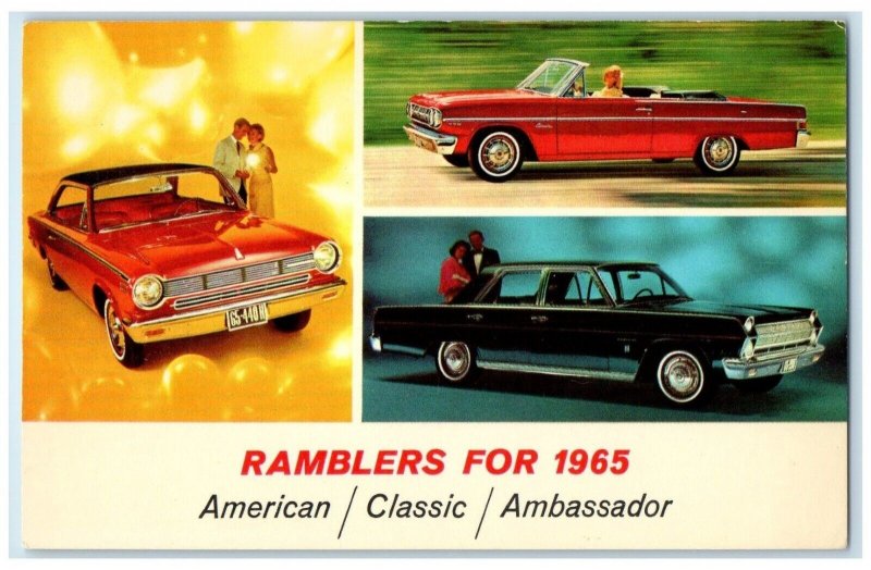 Ramblers For 1965 American Classic Ambassador Three Cars Vintage Postcard