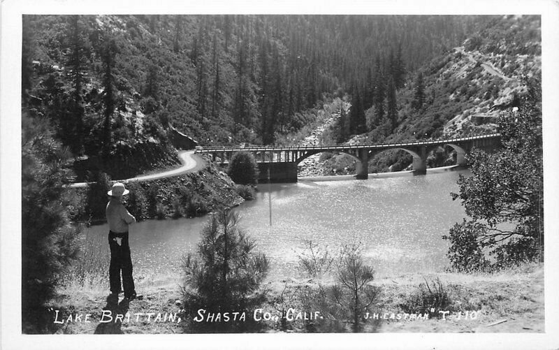 Eastman Lake Brittain Shasta California 1930s RPPC Photo Postcard 6145