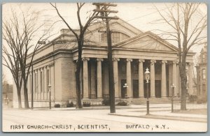 BUFFALO NY FIRST CHURCH OF CHRIST SCIENTIST ANTIQUE REAL PHOTO POSTCARD RPPC