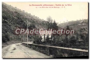 Postcard Old Normandy picturesque Vallee de la Vere The Mountains wood Montaigu