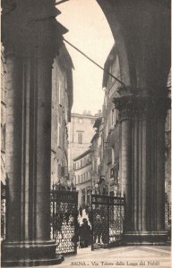 Vintage Postcard 1910's Via Trieste Dalle Logge Dei Nobili Siena Tuscany Italy