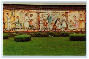 Springfield MO, Helping Hands Ceramic Mural Burge Protestant Hospital Postcard 