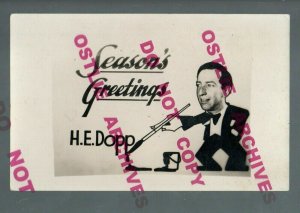 Los Angeles CALIFORNIA RPPC c1930s BILLBOARD PAINTER Harold Dopp CHRISTMAS CARD