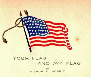 Su Bandera Y Mi Walter Nesbit Poema Patriótico Postal 1910s Unp Voland Co