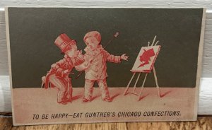 Victorian Trade Card Antique Gunther’s Chicago Confections Candy Sweets Look!!!