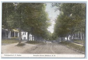 1916 Henniker Street Hillsboro NH Handcolored Vintage Antique Postcard