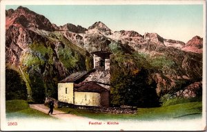 Switzerland Fextal Kirche, Val Fex Vintage Postcard C181