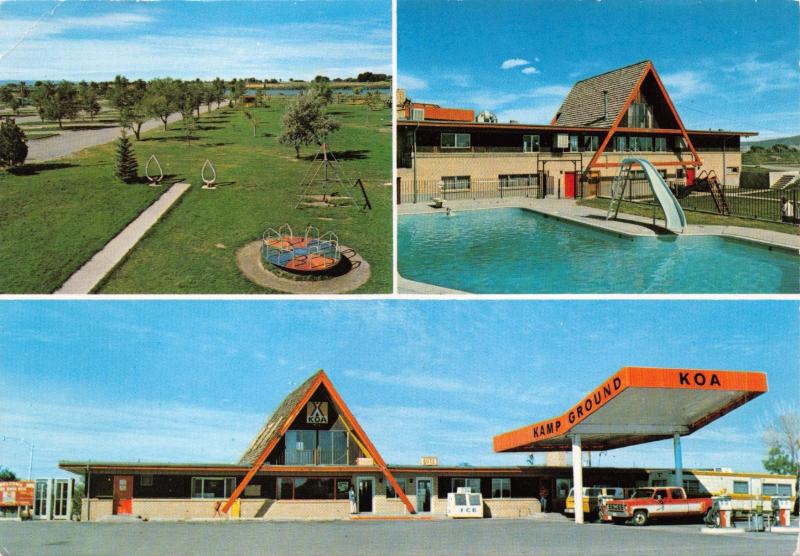 DECIO BURLEY IDAHO SNAKE RIVER KOA~KOA & PHILLIPS 66 LOGOS POSTCARD