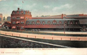 UNION STATION BALTIMORE MARYLAND TRAIN DEPOT POSTCARD (c. 1905)