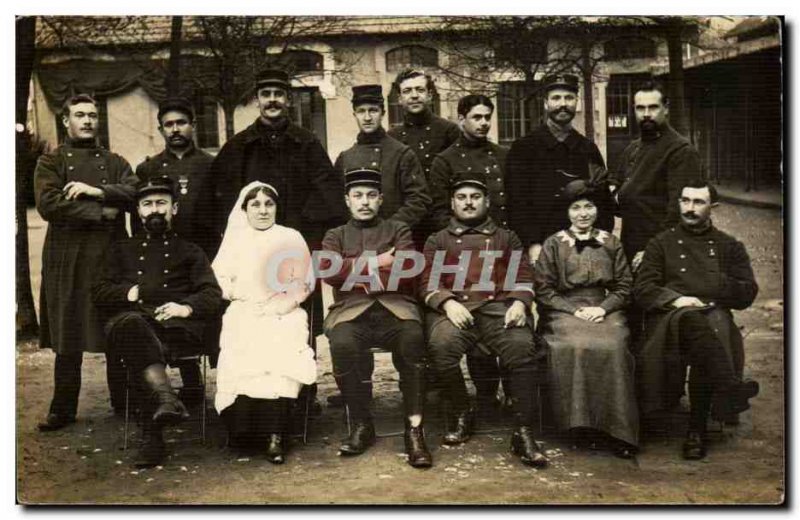 CARTE PHOTO Militaria Military Hospital Temporary St Leonard Haute Vienne Lim...