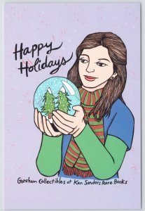 Christmas~Girl w/Trees Snow Globe~L Bell~Ken Sanders Rare Books~Continental PC