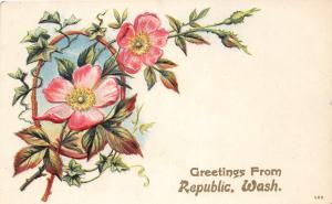 F35/ Republic Washington Postcard c1910 Greetings from Republic