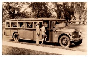 RPPC Twin City Motor Bus Co, Sightseeing Tour Ad, Minneapolis, MN Postcard