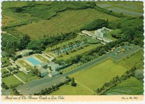 HI. Hawaii, Aerial view of The Mormon Temple at Laie, Oahu Postcard