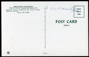 31420) Florida JACKSONVILLE BEACH Strickland's Restaurant First Street - Chrome