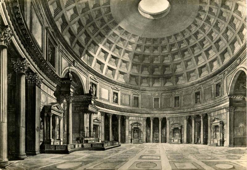 Italy - Rome. The Pantheon Interior   *RPPC