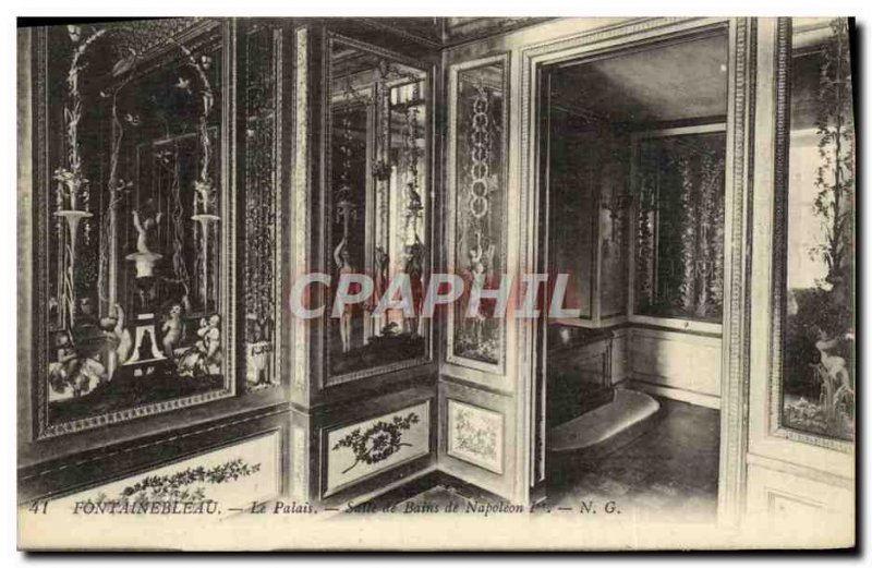 Old Postcard Fontainebleau Palace Bathroom From Napoleon 1st