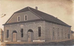 D95/ Mount Hope Kansas Ks Real Photo RPPC Postcard c1910 Township Hall Building